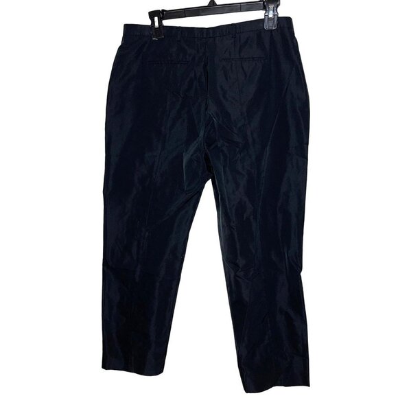 Jil Sander Womens Cropped Pants Black Size 40 Silk Blend Seam Detail Silk Blend - Picture 2 of 11